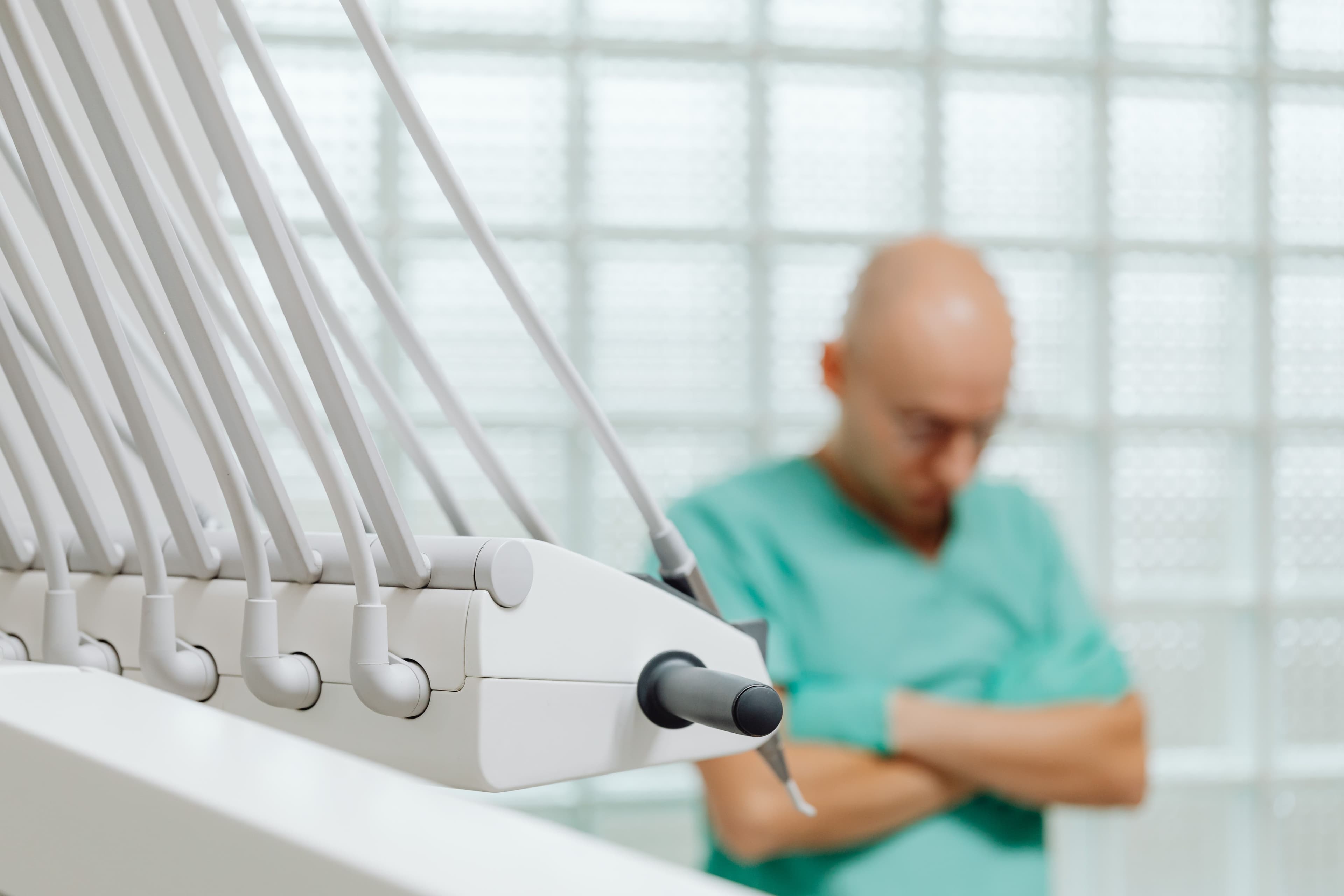 Modern dental tools in a clinical setting